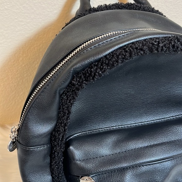 Madden Girl Black Fleece Lined Mini Backpack - Picture 4 of 12